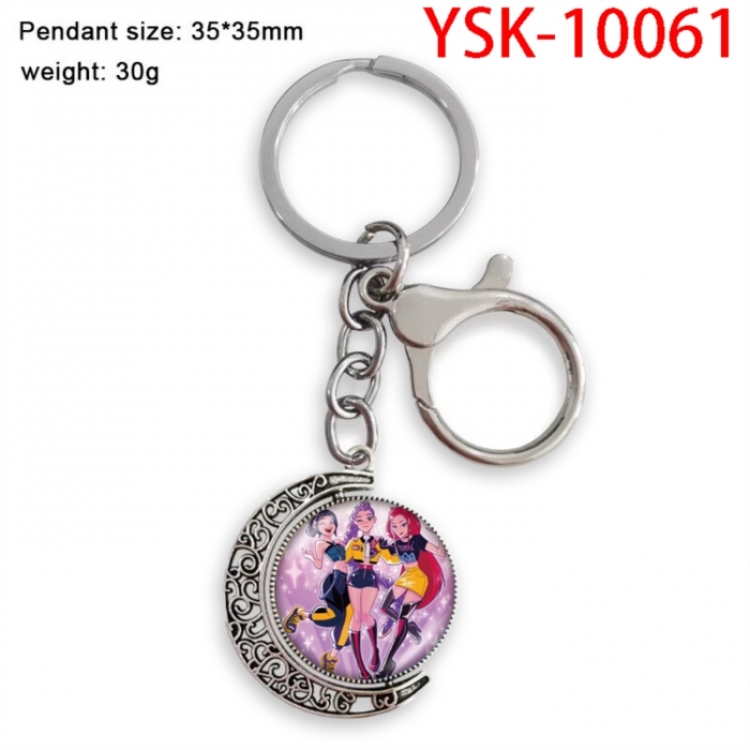 K-Pop Demon Hunters Anime double-sided crystal rotating gemstone keychain pendant price for 5 pcs