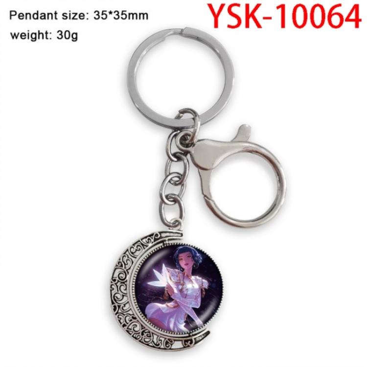 K-Pop Demon Hunters Anime double-sided crystal rotating gemstone keychain pendant price for 5 pcs