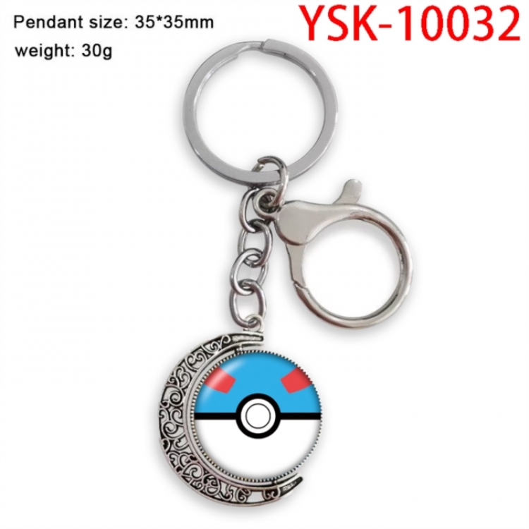Pokemon Anime double-sided crystal rotating gemstone keychain pendant price for 5 pcs