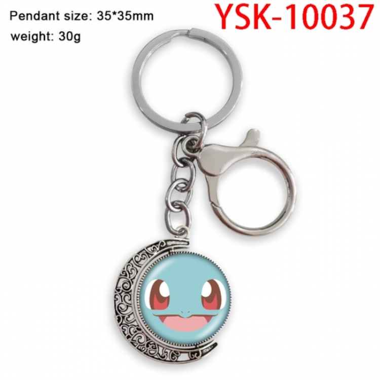 Pokemon Anime double-sided crystal rotating gemstone keychain pendant price for 5 pcs