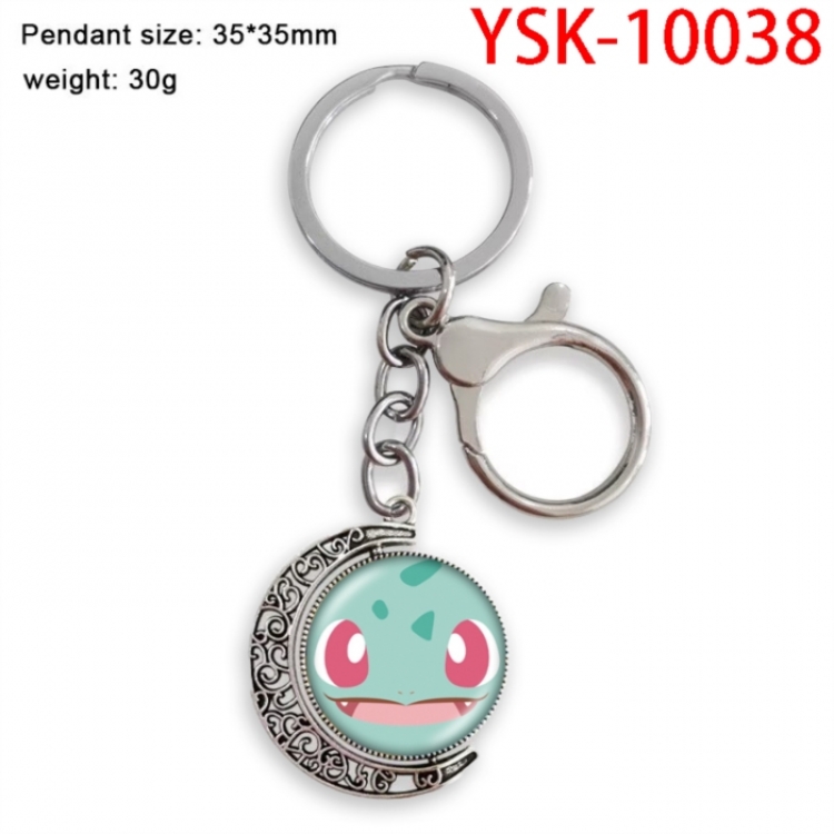 Pokemon Anime double-sided crystal rotating gemstone keychain pendant price for 5 pcs