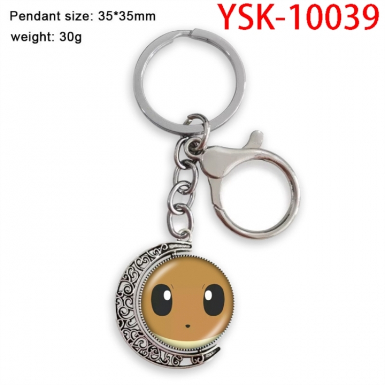 Pokemon Anime double-sided crystal rotating gemstone keychain pendant price for 5 pcs