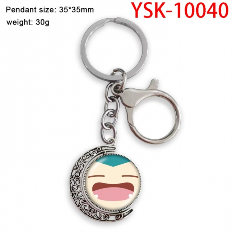 Pokemon Anime double-sided crystal rotating gemstone keychain pendant price for 5 pcs