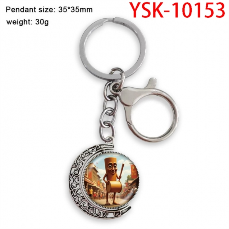 Italian Brainrot  Anime double-sided crystal rotating gemstone keychain pendant price for 5 pcs