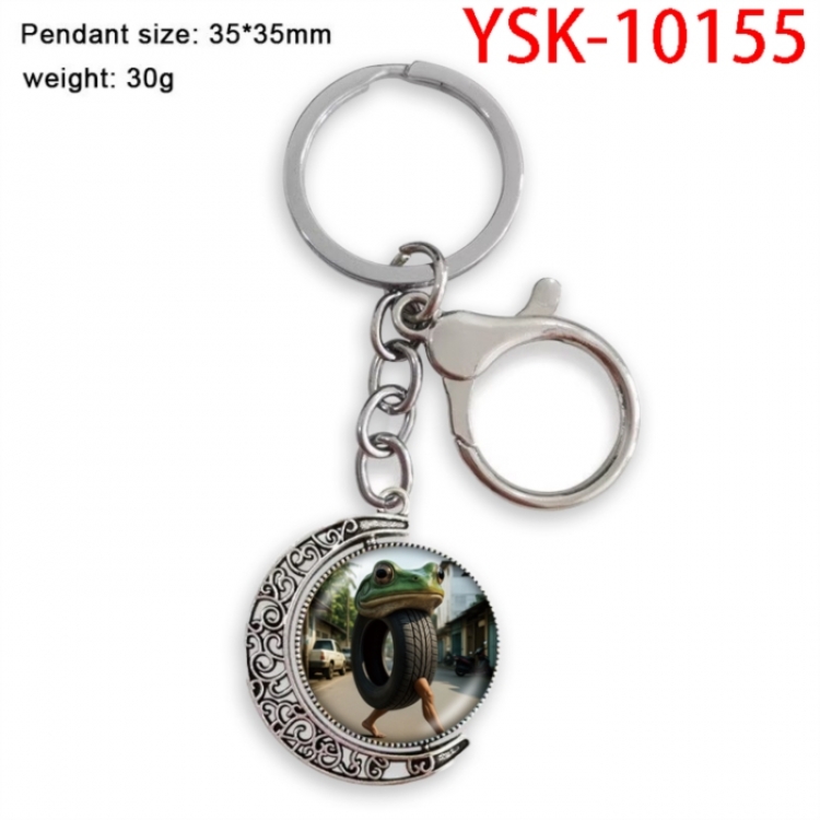 Italian Brainrot  Anime double-sided crystal rotating gemstone keychain pendant price for 5 pcs