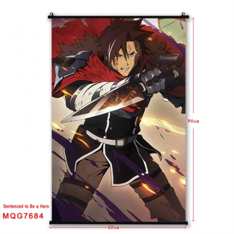 Punish the Brave Anime black Plastic rod Cloth painting Satin cloth Wall Scroll 60X90CM 