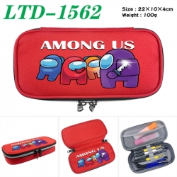 Among Us Anime Waterproof canvas zipper clamshell pencil case pencil case 22x10x4cm