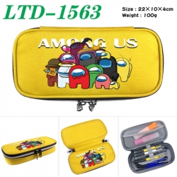 Among Us Anime Waterproof canvas zipper clamshell pencil case pencil case 22x10x4cm
