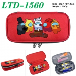 Among Us Anime Waterproof canvas zipper clamshell pencil case pencil case 22x10x4cm