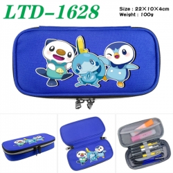 Pokemon Anime Waterproof canvas zipper clamshell pencil case pencil case 22x10x4cm