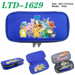 Pokemon Anime Waterproof canvas zipper clamshell pencil case pencil case 22x10x4cm