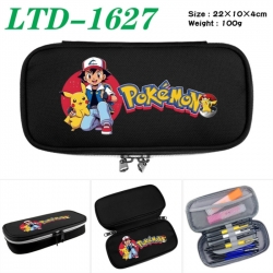 Pokemon Anime Waterproof canvas zipper clamshell pencil case pencil case 22x10x4cm