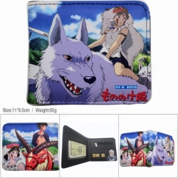 Princess Mononoke 3D concave convex two fold short card wallet wallet wallet 11X9.5X2cm 65G