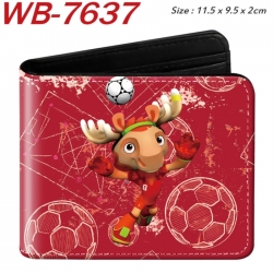 Clutch Animation color PU leather half fold wallet 11.5X9X2CM
