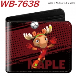 Clutch Animation color PU leather half fold wallet 11.5X9X2CM