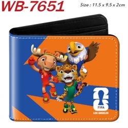 Clutch Animation color PU leather half fold wallet 11.5X9X2CM