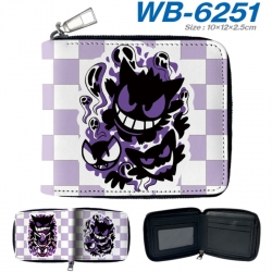 Pokemon Anime color short full zip folding wallet 10x12x2.5cm
