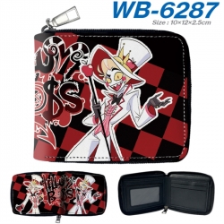 Hazbin Hotel Anime color short full zip folding wallet 10x12x2.5cm