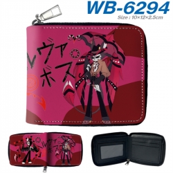 Hazbin Hotel Anime color short full zip folding wallet 10x12x2.5cm