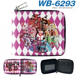 Hazbin Hotel Anime color short full zip folding wallet 10x12x2.5cm