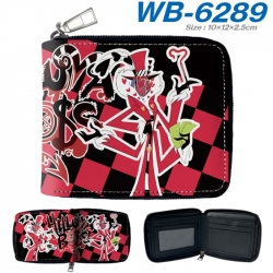 Hazbin Hotel Anime color short full zip folding wallet 10x12x2.5cm