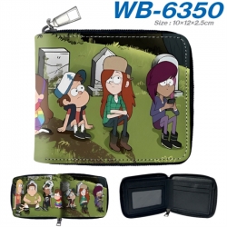 Gravity Falls Anime color short full zip folding wallet 10x12x2.5cm