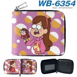 Gravity Falls Anime color short full zip folding wallet 10x12x2.5cm