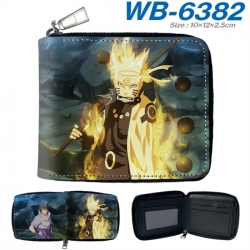 Naruto Anime color short full zip folding wallet 10x12x2.5cm