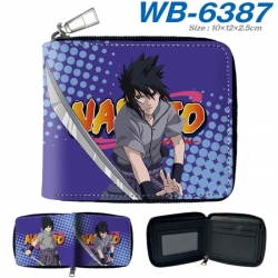 Naruto Anime color short full zip folding wallet 10x12x2.5cm