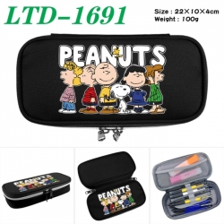 Peanuts Anime Waterproof canvas zipper clamshell pencil case pencil case 22x10x4cm