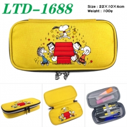 Peanuts Anime Waterproof canvas zipper clamshell pencil case pencil case 22x10x4cm