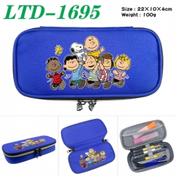 Peanuts Anime Waterproof canvas zipper clamshell pencil case pencil case 22x10x4cm