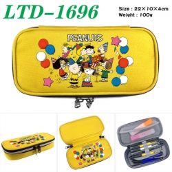 Peanuts Anime Waterproof canvas zipper clamshell pencil case pencil case 22x10x4cm
