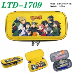 Naruto Anime Waterproof canvas zipper clamshell pencil case pencil case 22x10x4cm