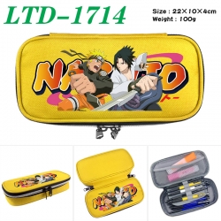 Naruto Anime Waterproof canvas zipper clamshell pencil case pencil case 22x10x4cm