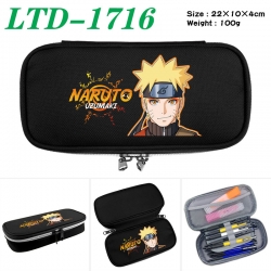 Naruto Anime Waterproof canvas zipper clamshell pencil case pencil case 22x10x4cm