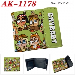 Crybaby Anime PU leather full color buckle two fold wallet 12X10X2CM