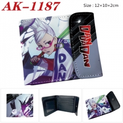 DANDADAN Anime PU leather full color buckle two fold wallet 12X10X2CM