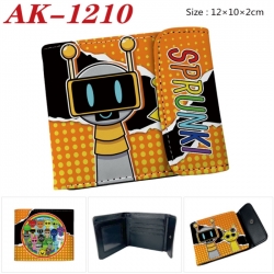 Sprunki Anime PU leather full color buckle two fold wallet 12X10X2CM