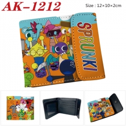 Sprunki Anime PU leather full color buckle two fold wallet 12X10X2CM