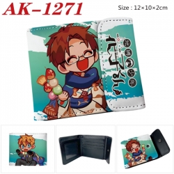 Toilet-bound Hanako-kun Anime PU leather full color buckle two fold wallet 12X10X2CM