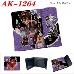 Toilet-bound Hanako-kun Anime PU leather full color buckle two fold wallet 12X10X2CM