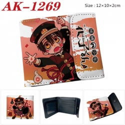 Toilet-bound Hanako-kun Anime PU leather full color buckle two fold wallet 12X10X2CM