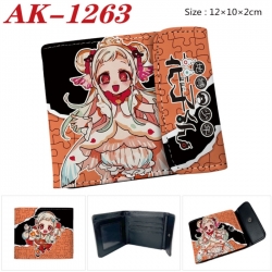 Toilet-bound Hanako-kun Anime PU leather full color buckle two fold wallet 12X10X2CM