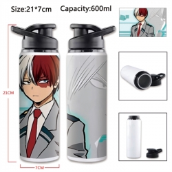  My Hero Academia Anime Printed Outdoor Sports Water Bottle 600ml 21x7cm
