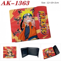 Naruto Anime PU leather full color buckle two fold wallet 12X10X2CM