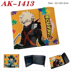 My Hero Academia Anime PU leather full color buckle two fold wallet 12X10X2CM