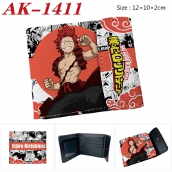 My Hero Academia Anime PU leather full color buckle two fold wallet 12X10X2CM