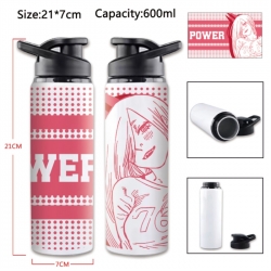 Chainsaw Man Anime Printed Outdoor Sports Water Bottle 600ml 21x7cm