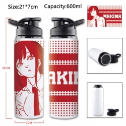 Chainsaw Man Anime Printed Outdoor Sports Water Bottle 600ml 21x7cm
